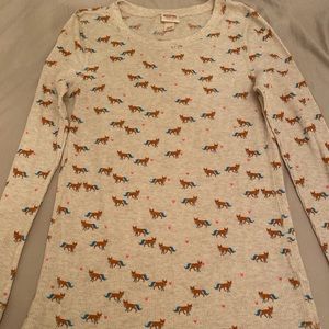 Juniors Thermal Fox Shirt